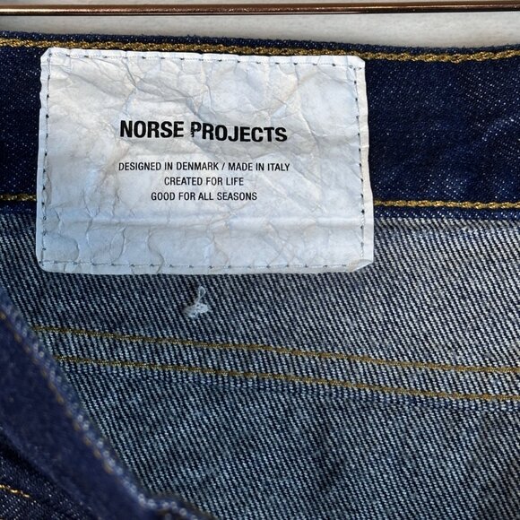 Norse Projects Slim Denim Jeans W29 L32 Dark Indigo Made in Italy Organic Cotton - Picture 6 of 9